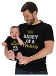 King & Princess Daddy and Me Matching Outfits Father and Daughter Shirts Set man Black X-Large/baby Black 12M (6-12M)