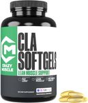 Crazy Muscle CLA 1000mg, Conjugated Linoleic Acid Fat Burner for Weight Management & Muscle Definition, High Potency, Keto-Friendly, Non-Stimulant CLA Supplement, Non-GMO, 120 Serving Softgels