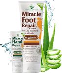 Miracle Foot Repair Cream, 8 oz + 1 oz Miracle Hand Repair, Healing Aloe Vera Lotions for Dry, Cracked Hands and Feet, Diabetic-Safe, Moisturizes, Softens, and Repairs