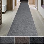 iCustomRug Spartan Weather Warrior Duty Indoor/Outdoor Utility Berber Loop Carpet Runner, Area Rugs, 3ft,4ft,6ft Widths 70 Custom Sizes with Natural Non-Slip Rubber Backing 3' X 12' in Grey