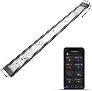 hygger 60W Smart Aquarium Light, Bluetooth LED Light with App Control, Full Spectrum Fish Tank Light with 24/7 Lighting Cycle, 5 Modes, Adjustable Timer, for 48"-55" Freshwater Planted Tank