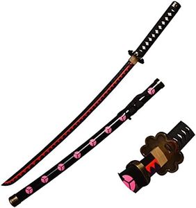 lkjad Wooden Sword Roronoa Zoro Katana, Anime Original Texture Japanese Samurai Sword, Shusui Katana for Cosplay Collection 40 Inches