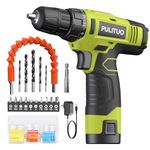 PULITUO 12V Cordless Drill ，Powerful Drill bit Sets with Li-Ion Battery, 21+1 Torque Setting,3/8” inch Keyless Chuck,Electric Drill,Variable Speed Switch,LED Light.