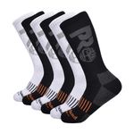 Timberland PRO Men's 6-Pack Crew Socks Boot, Black Multi, Large (Pack of 12)