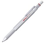 rOtring 600 3-in-1 Multicolour Pen and Mechanical Pencil | Black & Red Ballpoint Pen Tips | 1 Mechanical Pencil Tip (0.5mm) | Silver Barrel