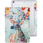 DuraSafe Cases for iPad Mini 7.9 Inch 5 Gen [ Mini 5th Generation 2019 ] A2133 A2124 A2126 MUXH2HN/A MUXF2HN/A MUXG2HN/A Trifold Printed PC Lightweight Protective Clear Back Cover - Deer Print