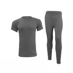 YAHOMI Men’s Thermal Underwear Set Full Long Sleeve And Short Sleeve Vest Top and Long Johns Bottoms Perfect Heat Micro Winter Underwear (Grey Short Sleeve, 5X large)