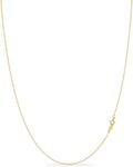 KEZEF Gold-Plated Sterling Silver Necklace for Women - 18 Carat Gold Plated Cable Gold Chain Necklace | 1.3mm Slim Oval Links | Ideal for Pendants | Italian Craftsmanship | 45cm (18") Length