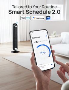 DREO Smart Silent Tower Fan – 9 Speeds, 90° Oscillating, WiFi/Alexa, 12H Timer