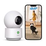 AOSU 4MP Indoor Security Camera, 2.5K Baby Monitor Pet Dog Camera, 5GHz/2.4GHz Wi-Fi Camera Surveillance Interieur, 360° Motion Tracking Pan/Tilt, IR Night Vision, 2-Way Audio, Compatible with Alexa