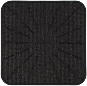 Lazy K Induction Cooktop Mat - Silicone Fiberglass Scratch Protector - for Magnetic Stove - Non slip Pads to Prevent Pots from Sliding during Cooking - Square (7.4inches) Black