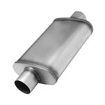 3 inch Universal Exhaust Muffler,Straight-Through Performance Race Muffler Resonator with Stainless Steel Exhaust Tip for Cars, Trucks(3''Inlet/Outlet)