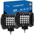 UCINNOVATE Offroad 4 Inch Quad Row LED Pods (2 Pack), 7200LM Spot Beam 4 Rows LED Light Bar Off Road Work Light Driving Fog Lamps Car ATV UTE Truck Bar Lamp 12V 24V DC 4X4