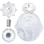 Shower Knob Replacement for RP41661, Shower Handle Replacement Compatible with Delta and Peerless Single Handle Tub Bathtub Faucets, Clear Acrylic Shower Knob with Button, Screw and Connector