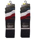 K Collection Mens Ex Store Socks - 10 Pack - Cotton Rich Purista - Spot Design Socks - Assorted Colours - UK Shoe Size 9-11