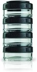 BlenderBottle GoStak Twist n' Lock Storage Jars, 40cc 4-Pak, Black