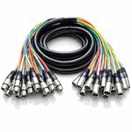 Seismic Audio-16 Channel XLR Snake Cable-15 Feet Long-Pro Audio Snake for Live Live, Recording, Studios, and Gigs-Patch, Amp, Mixer, Audio Interface 15-Feet