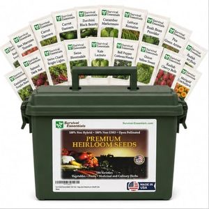 Ultimate Non-GMO Heirloom Survival Seed Vault – 23,000 Open-Pollinated Vegetable, Herb & Fruit Seeds for Planting – 144 Varieties for All USDA Hardiness Zones – Long Term Emergency Preparedness Seeds