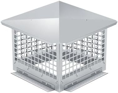 Chimney Cap 9x9 in - Heavy-Duty 304 Stainless Steel Mesh Cover, Easy Bottom Installation, Weatherproof & Spark Arrestor for Outside Clay Flue Tile (Fits 7 in-9 in Adjustable), Silver