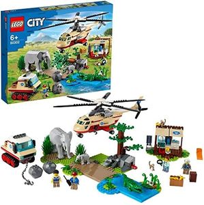 LEGO 60302 City Wildlife Rescue Operation Vet Clinic Set, with Animal Figures and Helicopter Toy for Kids 6+ Years Old