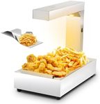 Commercial Grade Portable Food Warmer, Freestanding Stainless Steel Food Warmer Light, Chicken Fries Warmer, 1000 Watt Deep Fry Heat Lamp with Removable Curved Drain Tray