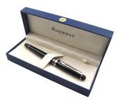 Waterman Expert Premium Rollerball Pen | Black Lacquer with Palladium Trim | Black Ink | Gift Boxed