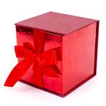 Hallmark Small Gift Box with Bow and Shredded Paper Fill (Red Signature 4 inch Gift Box with Glitter) for Birthdays, Graduations, Anniversaries, Christmas, Valentine's Day, All Occasion