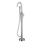 Artiqua Freestanding Tub Filler Bathtub Faucet Chrome Single Handle Floor Mounted Faucets with Handheld Shower