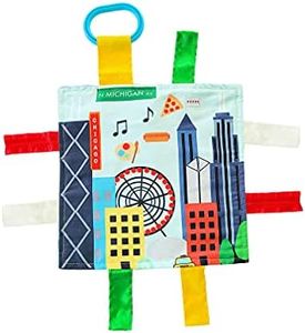 Baby Jack & Co 8x8” Learning Lovey Chicago Illinois Tag Toys for Babies - Baby Crinkle Toys - Soft & Safe - Learn USA Cities and Shapes - Ideal Baby Toy & Gift BPA Free w/Stroller Clip