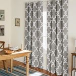 Exclusive Home Curtains Ironwork Sateen Woven Blackout Grommet Top Curtain Panel Pair, Silver, 52x96, 2 Piece