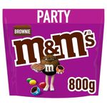 M&M'S Brownie Milk Chocolate Party Bulk Bag, Chocolate Gift & Movie Night Snacks, 800g