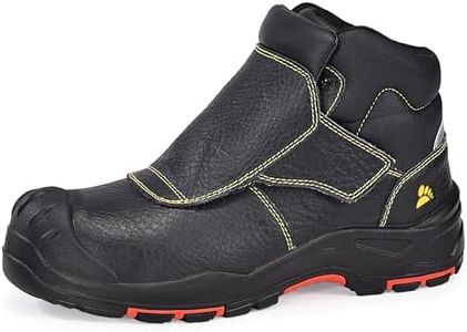SAFETOE Welding Boots for Men Composite Toe Safety Boots Fire Resistant Welding Boot 300℃Heat Resistant Welder Working Boots, Hro-black, 9 Wide