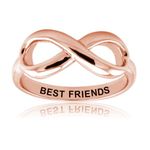 Sterling Silver Rose Gold Plated Best Friends Infinity Ring - Size Q 1/2