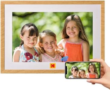 KODAK Digital Photo Frame 10 inch WiFi, Digital Picture Frame with Rechargeable Battery, HD IPS Touch Screen Smart Cloud Photo Frame with 32GB (10 Inch Wood-with Battery)