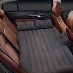 Yearwell Car Inflatable Bed with Pump & 2 Air Pillows | Universal Fit Back Seat Travel Mattress | Car Bed for Camping, Kids, Trips, Beach, Picnic | Quick Inflation Car Air Mattress (Black)