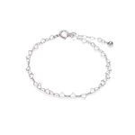 Annika Bella Sterling Silver Heart Chain Bracelet, Length 6.5-7.5 Inches, 925 Silver Bracelets for Women, Everyday Tarnish-Resistant Hearts Jewelry for Teens (Hearts Chain)