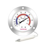 GOATACURA Vapor Capillary Refrigeration Thermometer, Stainless Steel Flanged Panel Mount, 2" Dial Size, 48" Capillary, -40-60 Deg F/-40-15 Deg C