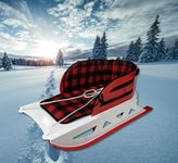 Snow Sled for Toddler, with Pad and Seatbelt, Premium Quality Product. Made in Canada RED