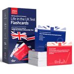 UK Citizenship Flashcards - Pack of 408 Double Sided Life in the UK Test Handbook Flashcards - British Citizenship Test Book 2024 Flash Cards