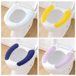 4pcs Bathroom Warmer Toilet Seat Cover Pads Washable and Reusable Toilet Seat Cushion Pad Toilet Seat Warmer Cover Bathroom Upgraded Warmer Cushion for Fall Winter Bathroom Toilet