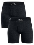 Merino.tech Merino Wool Underwear Men - 100% Merino Wool Boxers for Men (Small, 2 Pack 170 Heathered Black)