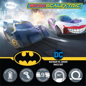 Micro Scalextric Batman vs Joker Slot Car Track Set – Kids Racing Toy