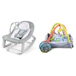 Ingenuity Keep Cozy 3-in-1 Grow with Me Vibrating Baby Bouncer Seat & Infant to Toddler Rocker - Weaver, Newborn and up & Red Kite Baby Peppermint Trail Play Gym