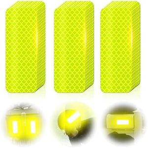 Cosygo Super Reflection 20 Pcs Reflective Stickers Made of 3M DG3, 3.15" X 1.18" Fluorescent Yellow-Green Outdoor Waterproof Reflective Tape for Cars Trailer Truck Bike Motorcycle Helmet Clothing