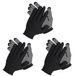 Wesoke Work Gloves, 3 Pairs Safety Protection Gloves for Men Women, Nylon Knitted Stretchy Dotted PVC Glove with Anti-Slip Grip Dots for Construction, Gardening, Mechanic, Warehouse, Industrial