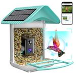 Smart Bird Feeder with Camera, Free AI to Identify 11000+ Bird Species, Solar Panels Bird Video & Motion Detection Camera Auto Capture Notify (Dual Panel)