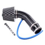 HouYeen Universal Car Racing Cold Air Intake Filter Alumimum Pipe Power Flow Kit 2.5-3.0 Inch Carbon Black