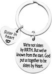 Sister Keychain Best Friend Keychain We're not Sisters by Birth But We've Known from the start keychain,Friendship Keychain Gift Friends Sisters Keychain Graduation Birthday Gift for Women Teens Girl