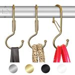 Blau Marité 6 Purse Hanger for Closet. Tote Hanger. S-Shaped Hooks S Hooks Twist Design. Anti Drop S-Shaped Hook for Hanging Handbags with Safety Buckle to Prevent Falls. Heavy Duty. (Gold, Twisted)