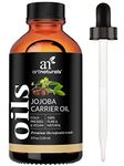 ArtNaturals USDA Organic Jojoba Oil - (4 Fl Oz / 120ml) - 100% Pure Golden Cold Pressed Carrier Oil - Sensitive Skin, Face Hair, Nails and Cuticle - Dry Scalp Blemish and Acne Treatment